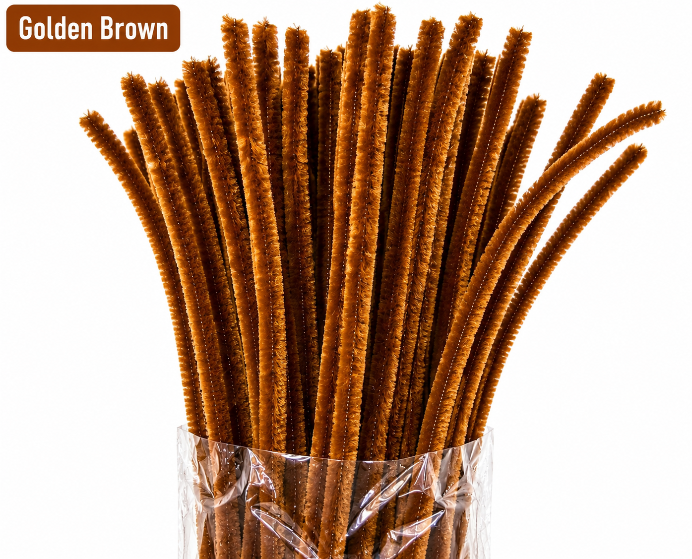 🌸 Handmade Golden Brown Pipe Cleaner Flowers | Unique Decorative Flowers – Sydora Pack Of 20 Pieces
