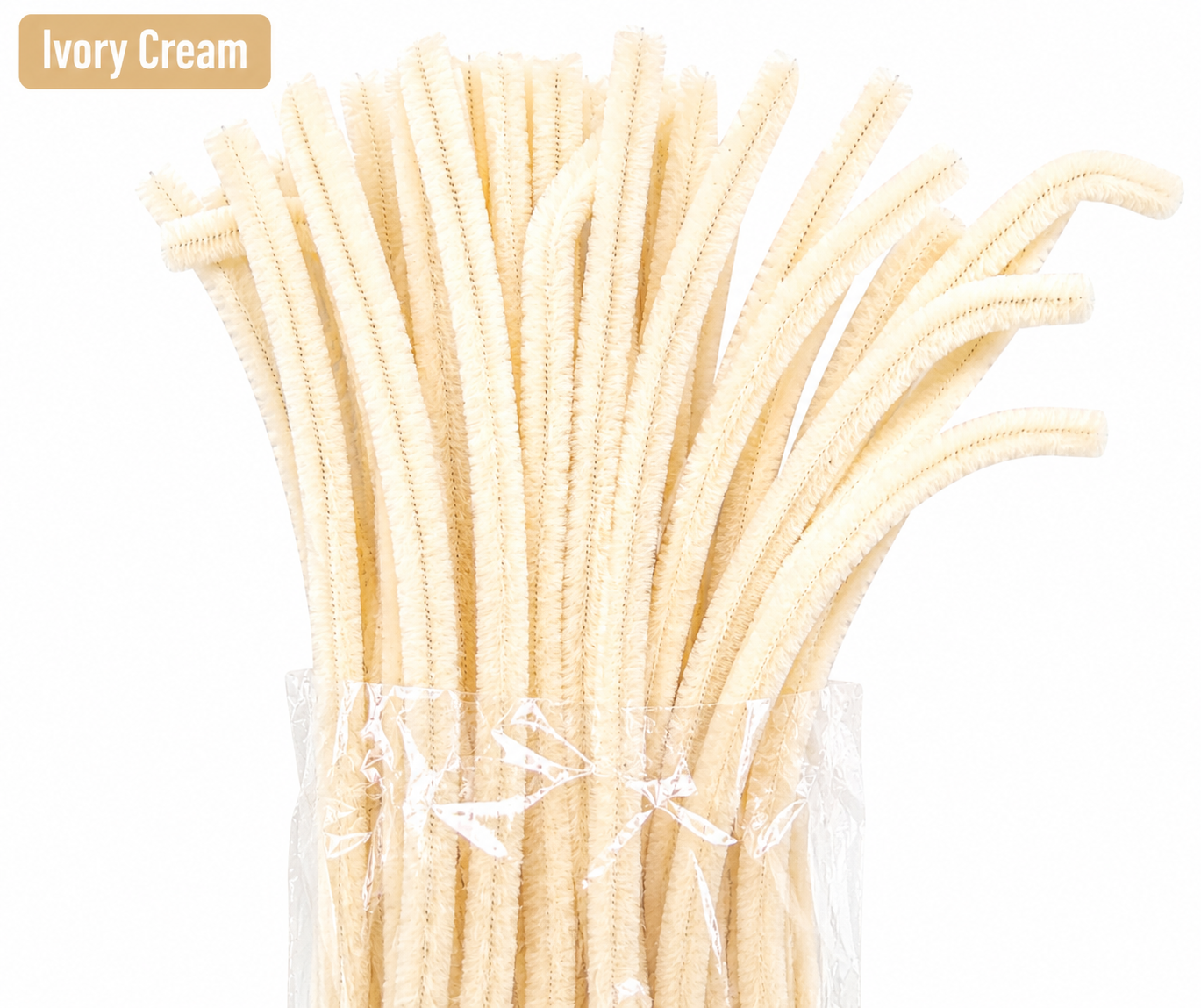 🌸 Handmade Ivory Cream Pipe Cleaner Flowers | Unique Decorative Flowers – Sydora Pack Of 20 Pieces