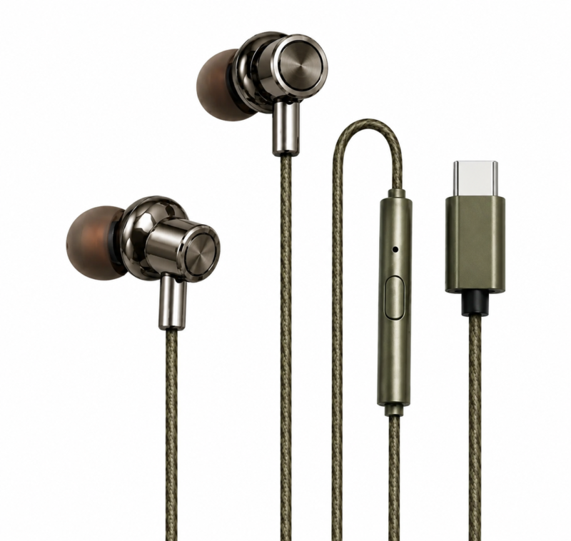 Premium Type-C Wired Earphone with HD Stereo Sound, In-Ear Design & Built-in Mic
