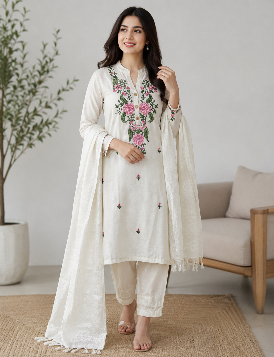 Elegant White Ladies Dress – Stylish Women’s Casual & Party Wear Dress