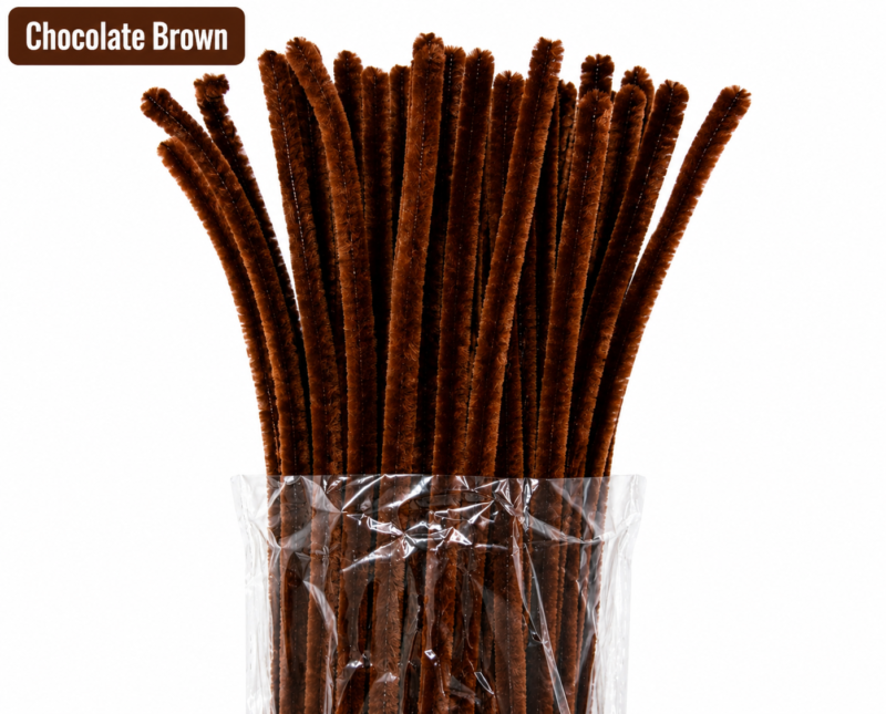 🌸 Handmade Choclate Brown Pipe Cleaner Flowers | Unique Decorative Flowers – Sydora Pack Of 20 Pieces