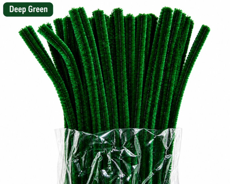 πΈ Handmade Deep Green Pipe Cleaner Flowers | Unique Decorative Flowers β Sydora Pack Of 20 Pieces