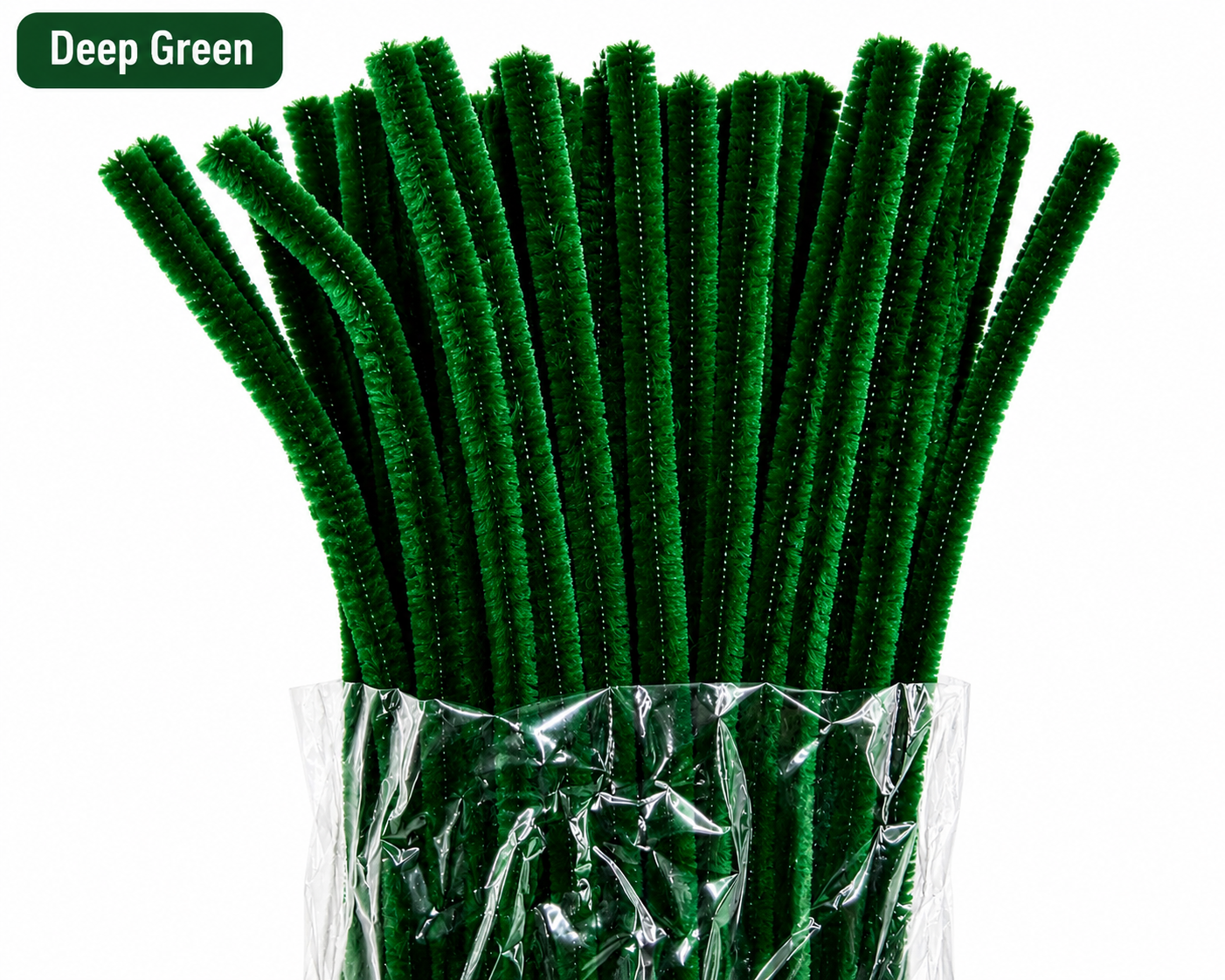 🌸 Handmade Deep Green Pipe Cleaner Flowers | Unique Decorative Flowers – Sydora Pack Of 20 Pieces