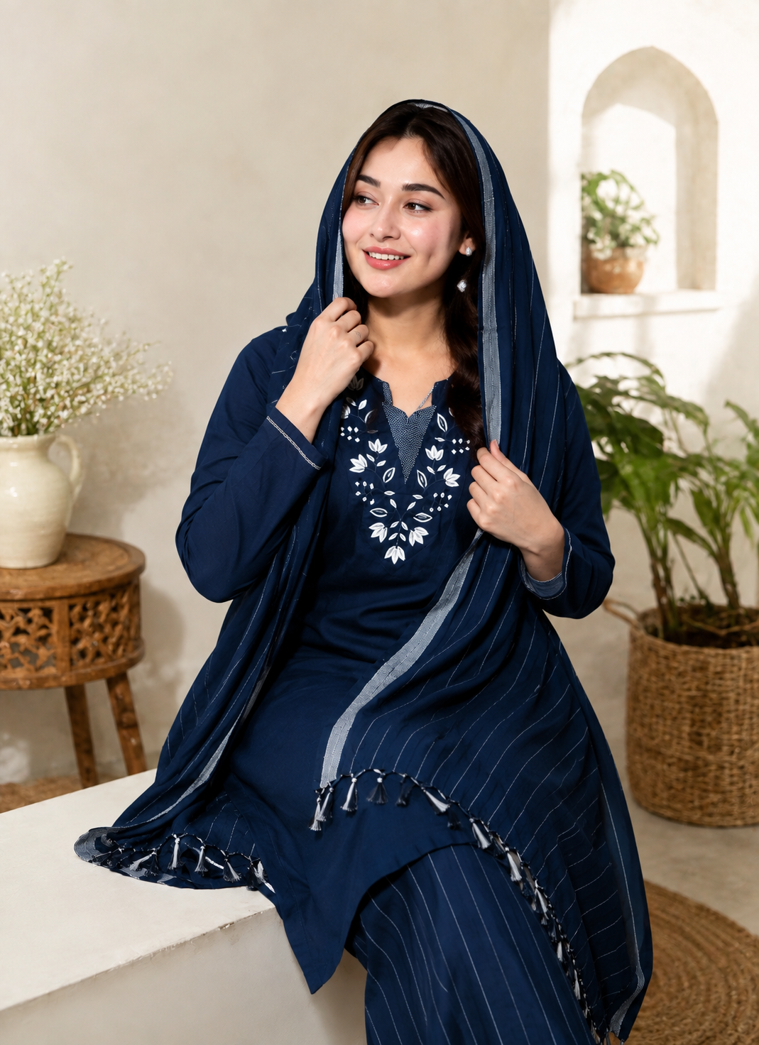 Elegant Blue Ladies Dress – Stylish Women’s Casual & Party Wear Dress